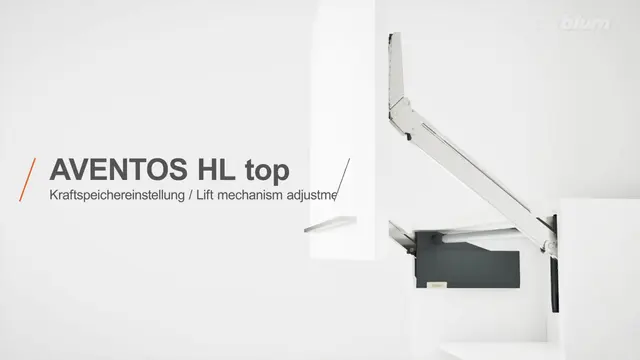 AVENTOS HL top - reglajul mecanismului de ridicare