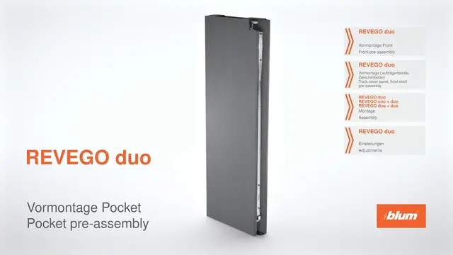 REVEGO duo – premontarea elementului Pocket