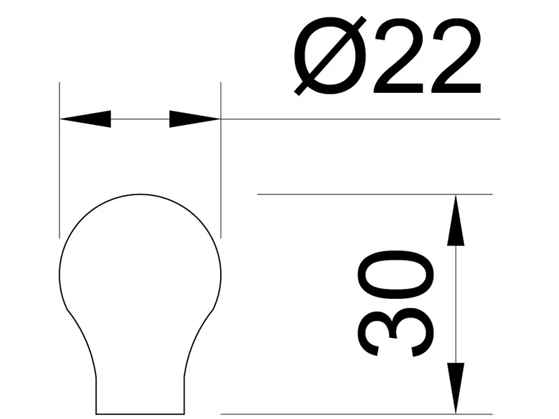 Desen tehnic cu dimensiuni — Buton 0061–22