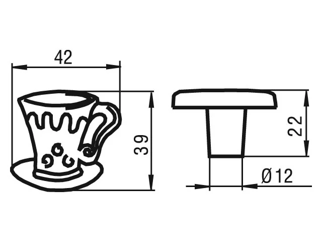 Desen tehnic cu dimensiuni — Buton 1058–40