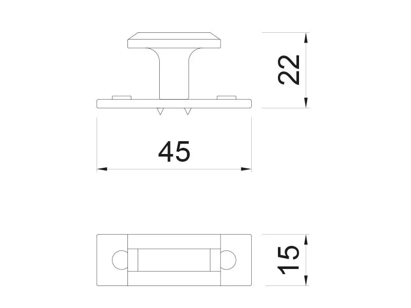 Desen tehnic cu dimensiuni — Buton 118