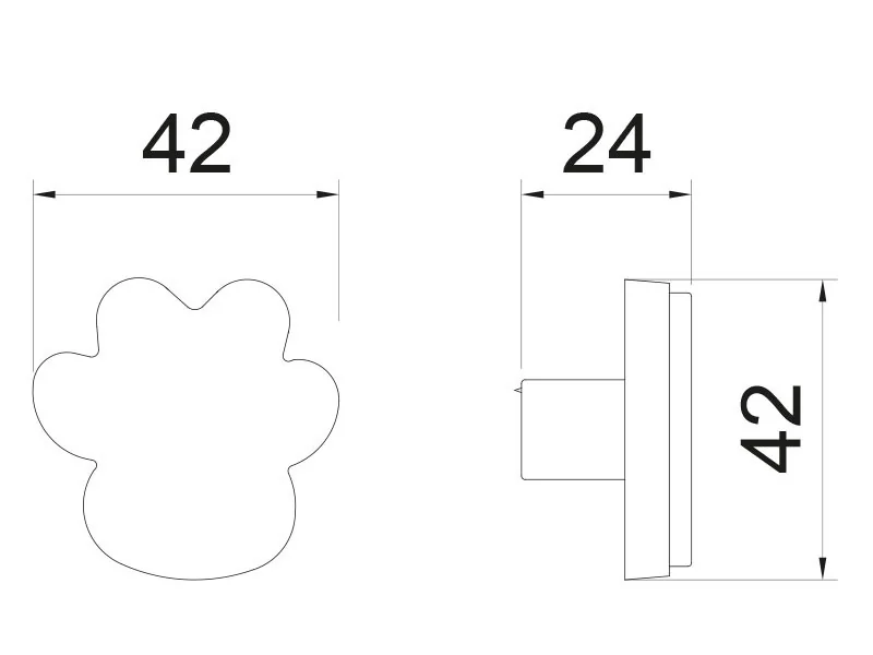 Desen tehnic cu dimensiuni — Buton 76184 Labă