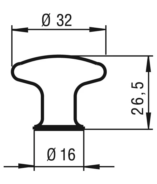 Desen tehnic cu dimensiuni — Buton 913–32