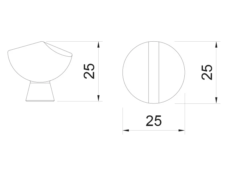 Desen tehnic cu dimensiuni — Buton ART 300B