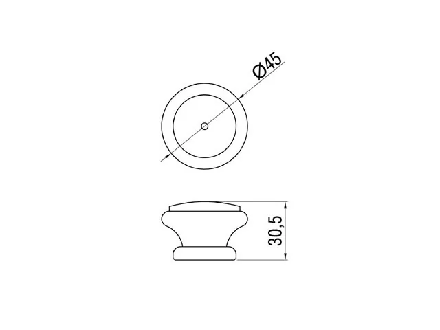 Desen tehnic cu dimensiuni — Buton din lemn F 130 – F 139