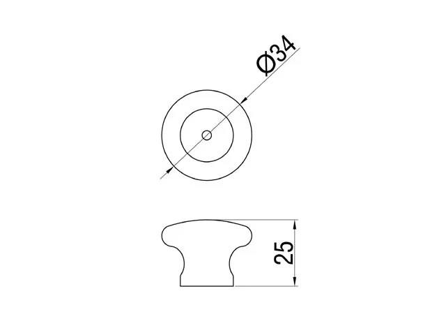 Desen tehnic cu dimensiuni — Buton din lemn F 160 – F 167