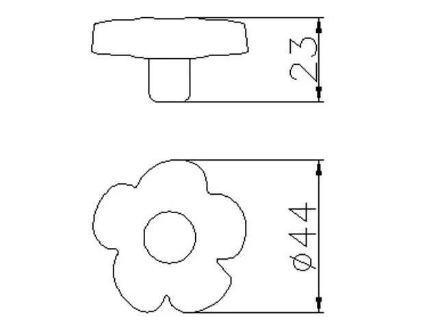 Desen tehnic cu dimensiuni — Buton H149–44