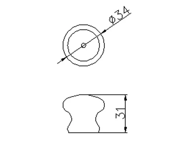 Desen tehnic cu dimensiuni — Buton SP12–35