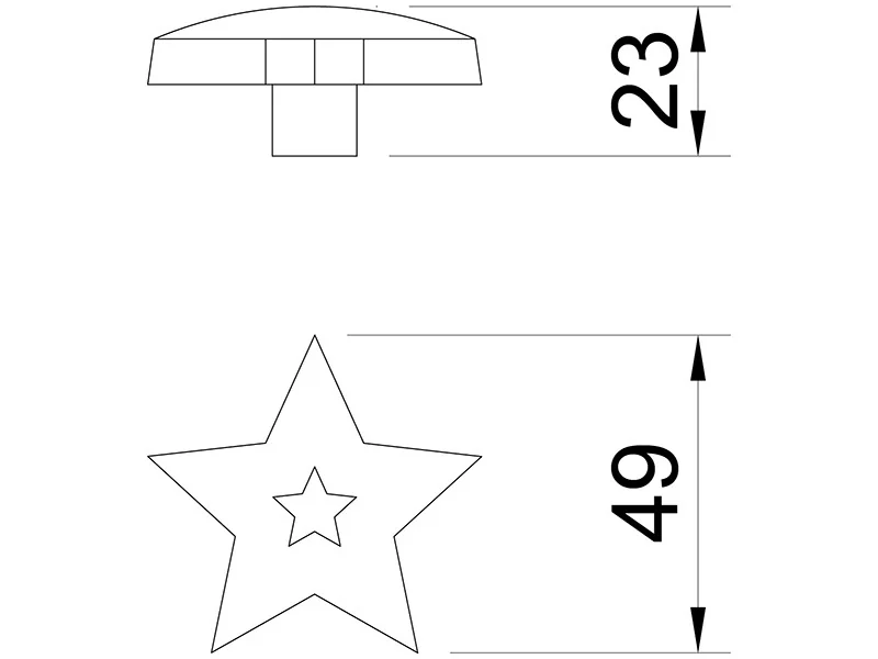 Desen tehnic cu dimensiuni — Buton T-502