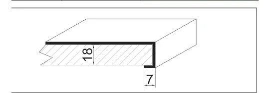 Desen tehnic cu dimensiuni — Tavă din aluminiu cu profil contra scurgerii apei