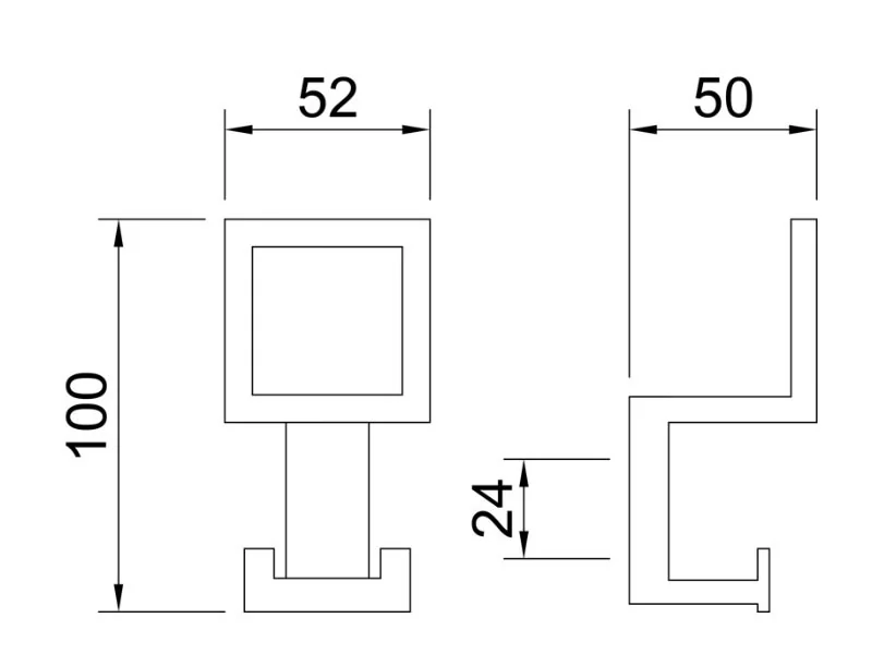 Desen tehnic cu dimensiuni — Cuier 2434