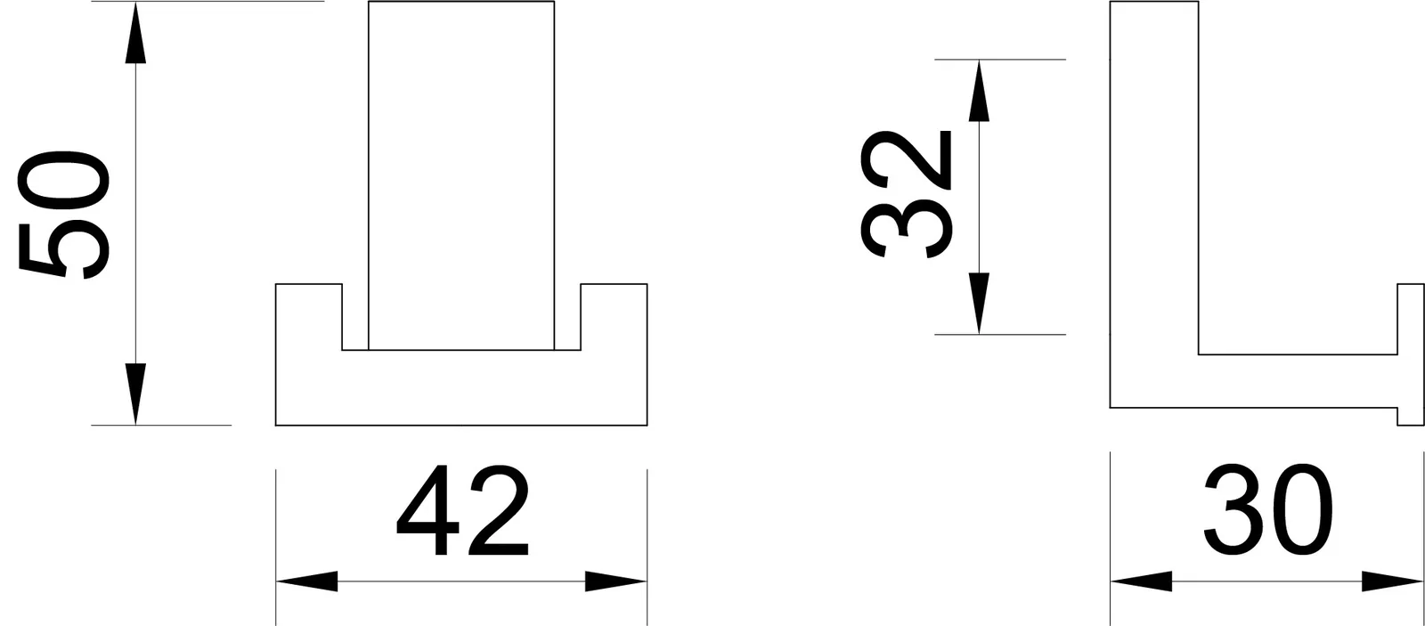 Desen tehnic cu dimensiuni — Cuier 2435