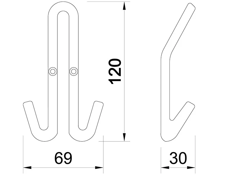 Desen tehnic cu dimensiuni — Cuier 2500
