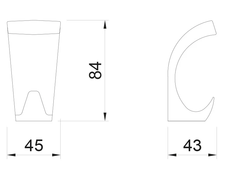 Desen tehnic cu dimensiuni — Cuier Art 1130