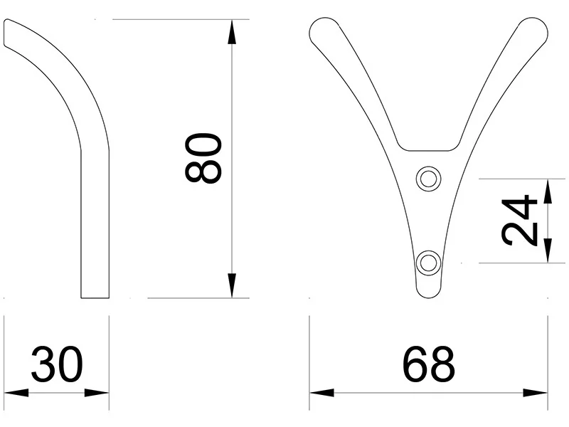 Desen tehnic cu dimensiuni — Cuier E1021