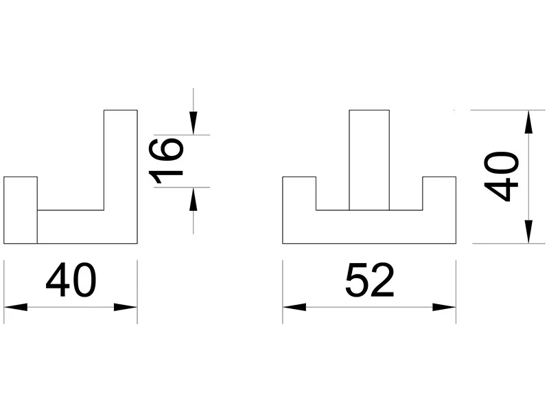 Desen tehnic cu dimensiuni — Cuier E1024