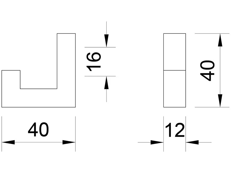 Desen tehnic cu dimensiuni — Cuier E1024