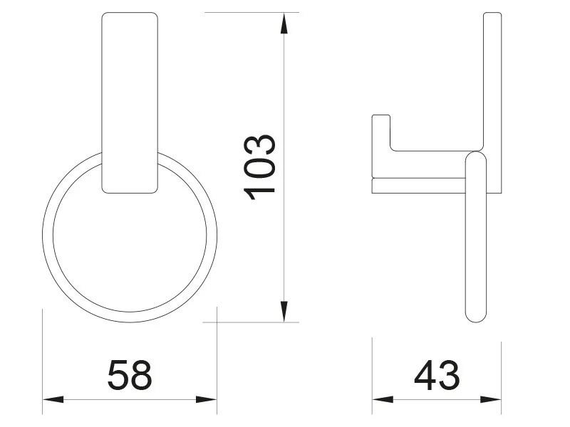 Desen tehnic cu dimensiuni — Cuier E1035