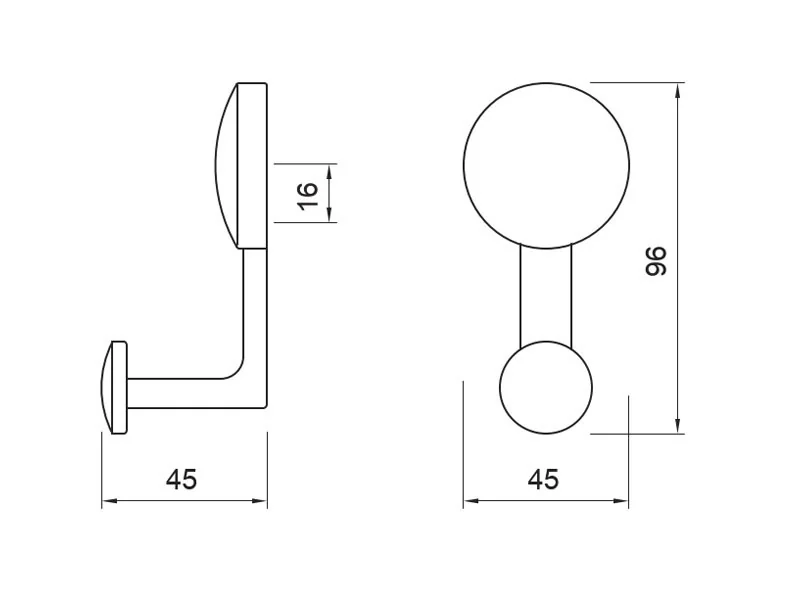 Desen tehnic cu dimensiuni — Cuier E1038