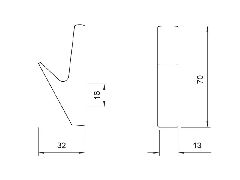 Desen tehnic cu dimensiuni — Cuier E1039