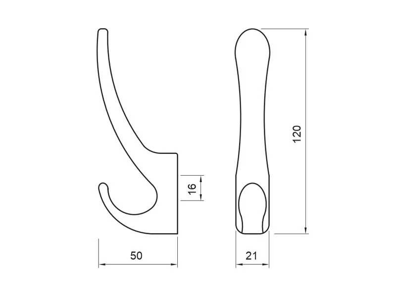 Desen tehnic cu dimensiuni — Cuier E1042 / E1043