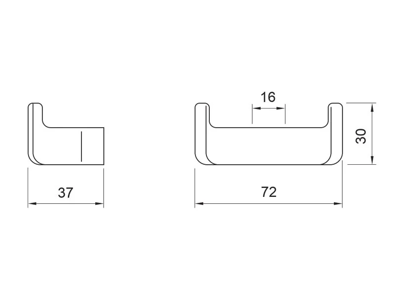Desen tehnic cu dimensiuni — Cuier E1044