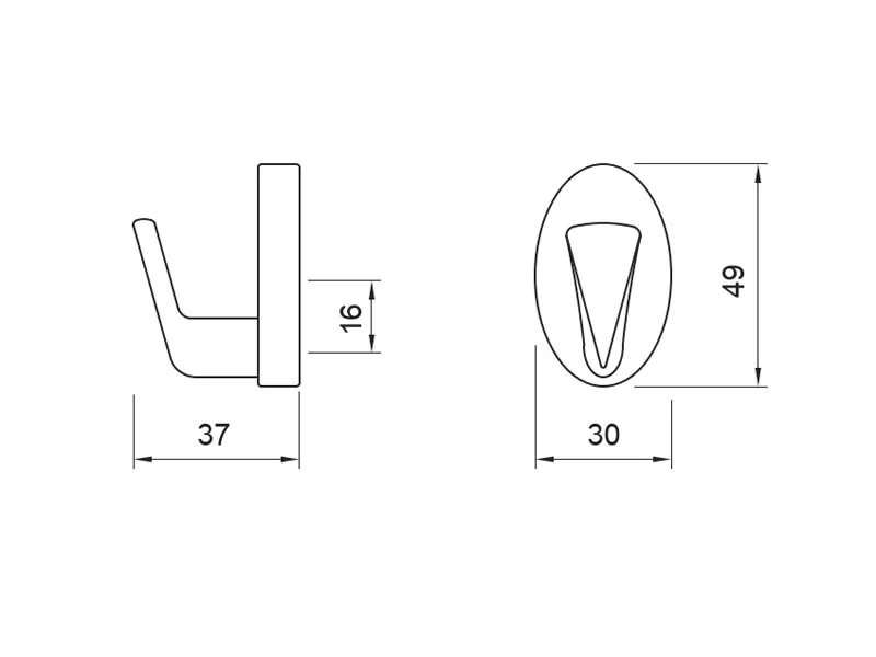Desen tehnic cu dimensiuni — Cuier E1045