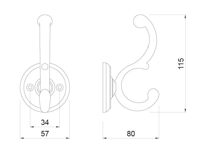 Desen tehnic cu dimensiuni — Cuier WAP804