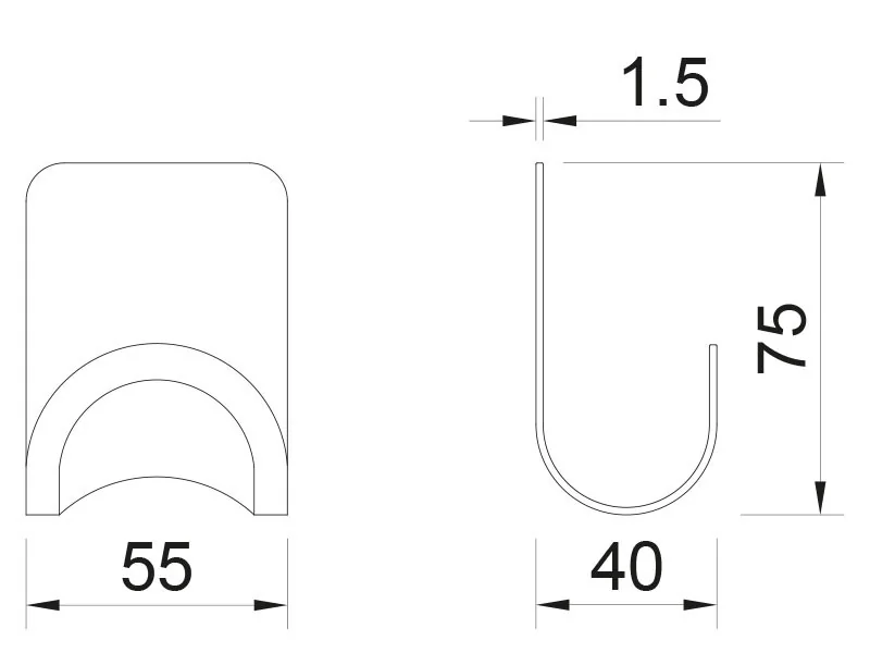 Desen tehnic cu dimensiuni — Cârlige de baie autoadezive (inox periat)