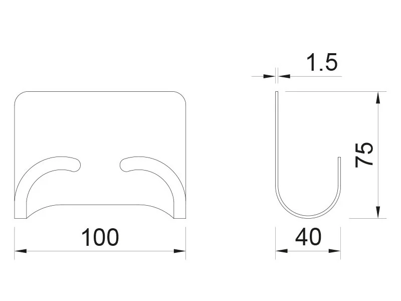 Desen tehnic cu dimensiuni — Cârlige de baie autoadezive (inox periat)