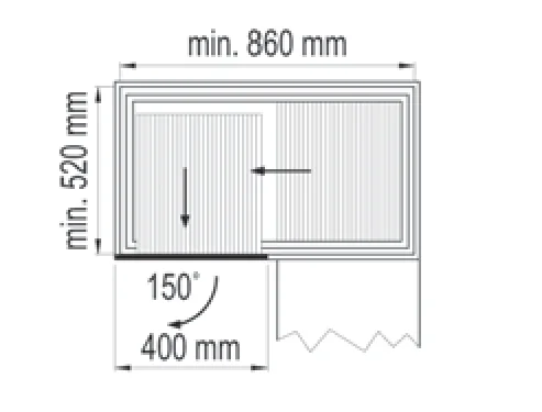 Desen tehnic cu dimensiuni — Sistem de raft de colț E4213 / E4221