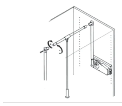 Desen tehnic cu dimensiuni — Lift de garderobă 500/A