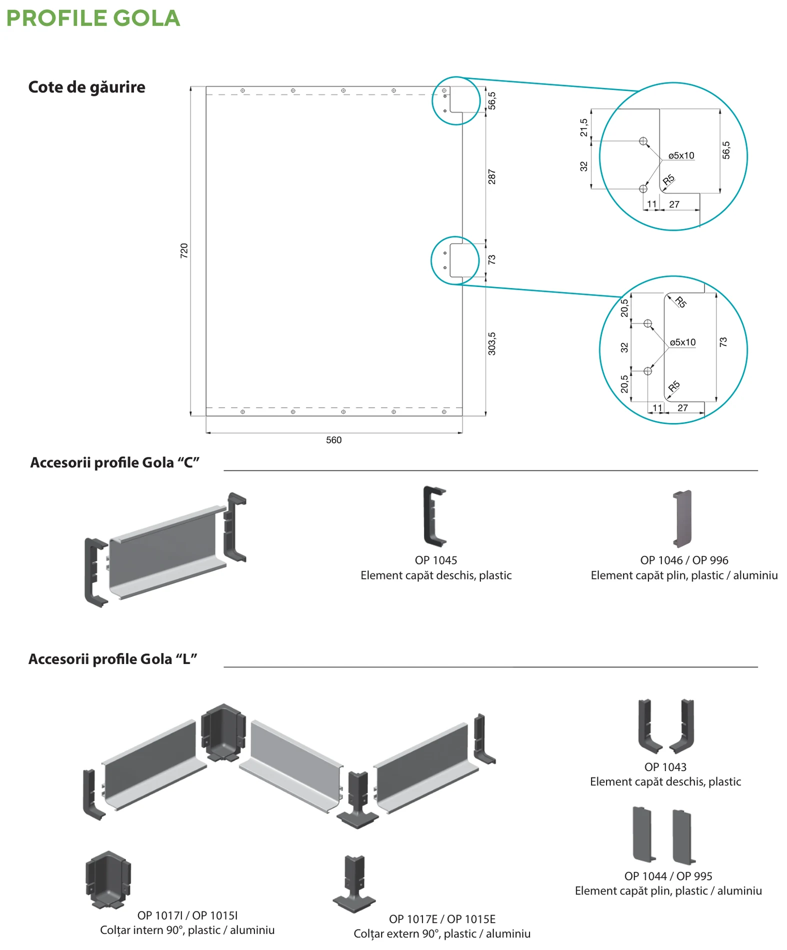 Pasul 1 de montaj — Profil Gola „L” OP 1005