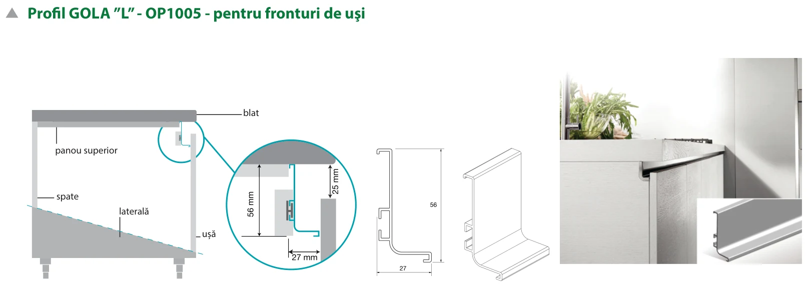 Pasul 2 de montaj — Profil Gola „L” OP 1005