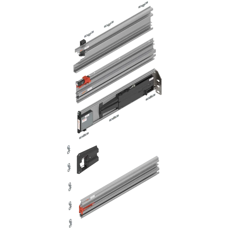 Uşă dublă, Şină de glisare tip pocket set — imaginea 4