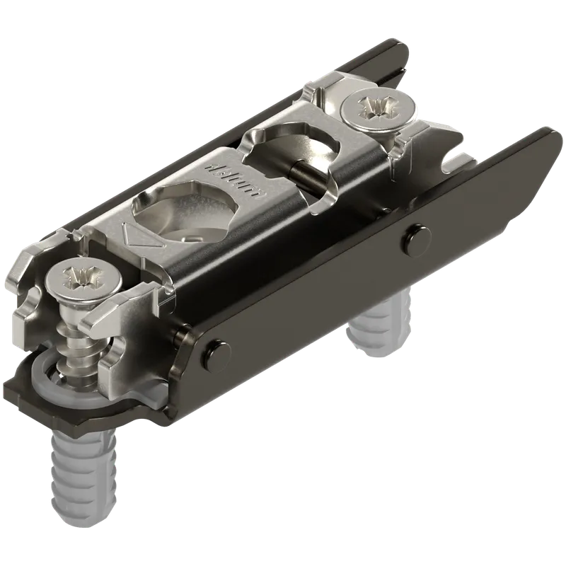 CLIP Plăcuţă de montaj, dreaptă, 3 mm, oţel, Cu diblu expandabil EXPANDO, reglaj pe înălţime: Excentric