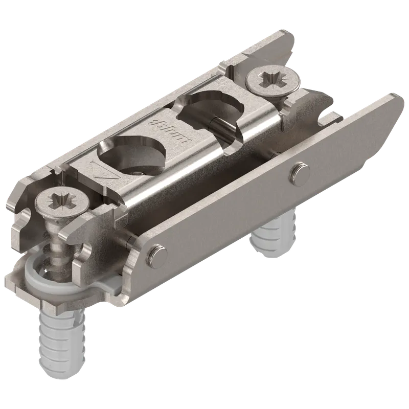 CLIP Plăcuţă de montaj, dreaptă, 3 mm, oţel, Cu diblu expandabil EXPANDO, reglaj pe înălţime: Excentric