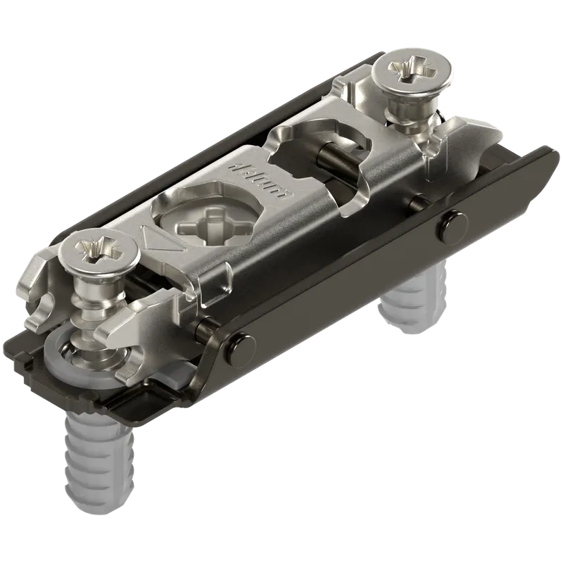 CLIP Plăcuţă de montaj, dreaptă, 0 mm, oţel, Cu diblu expandabil EXPANDO, reglaj pe înălţime: Excentric