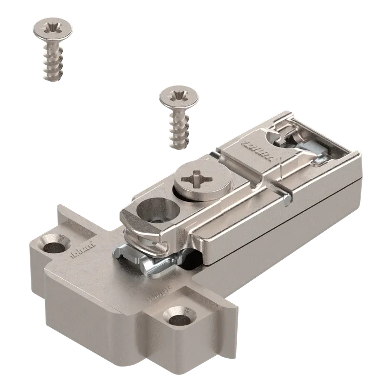 CLIP Plăcuţă de montaj, dreaptă, 0 mm, Zinc, pentru înșurubare, reglaj pe înălţime: Excentric, pentru rame de aluminiu înguste