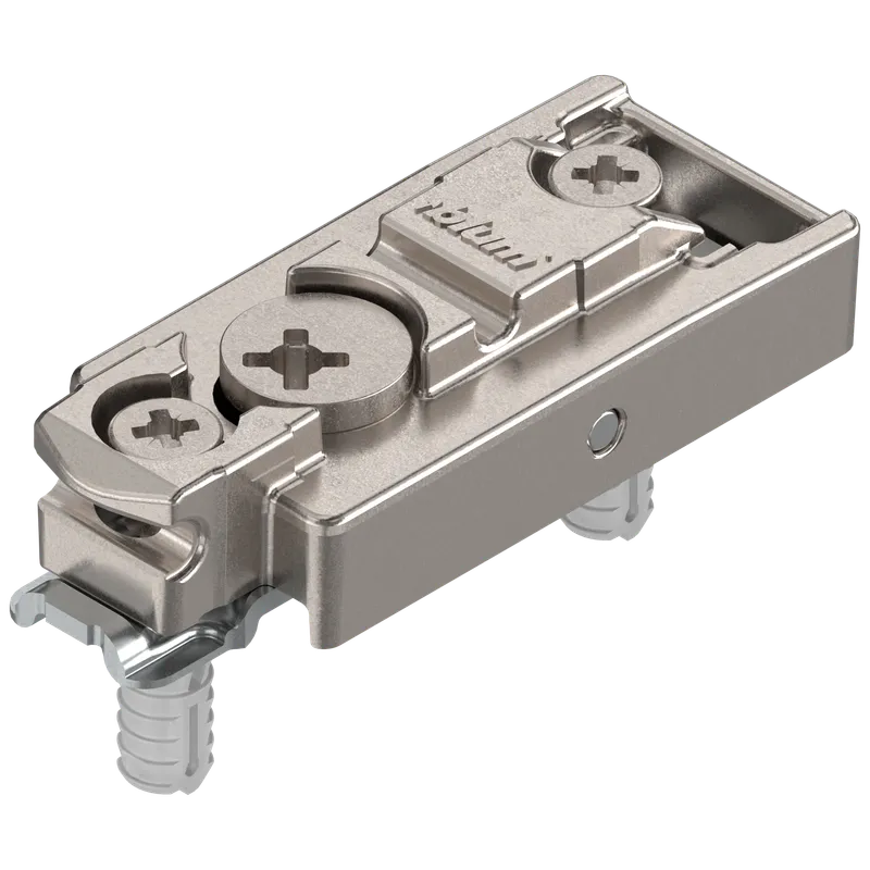 CLIP Plăcuţă de montaj, dreaptă, 3 mm, Zinc, Cu diblu expandabil EXPANDO, reglaj pe înălţime: Excentric