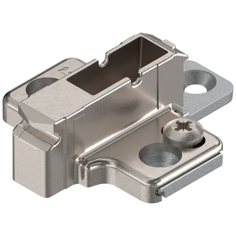 CLIP Plăcuţă de montaj, în cruce, 9 mm, Zinc, destinat înșurubării pentru euroșuruburi — imaginea 2