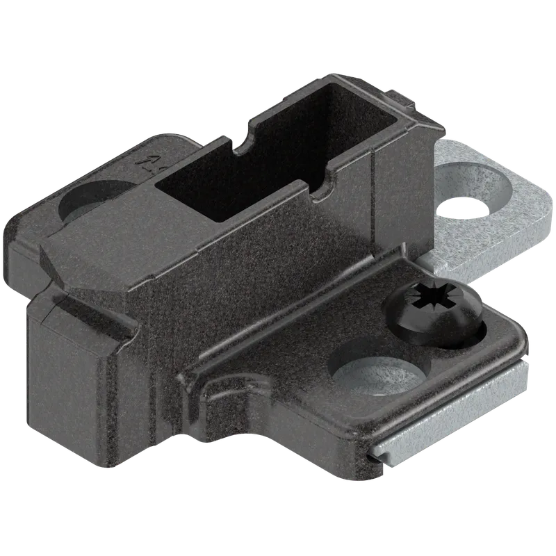 CLIP Plăcuţă de montaj, în cruce, 9 mm, Zinc, destinat înșurubării pentru euroșuruburi