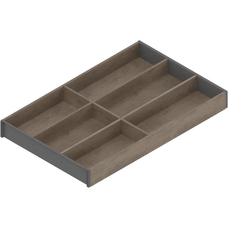 AMBIA-LINE Organizator pt tacâmuri, pentru LEGRABOX/MERIVOBOX Sertar, Design de lemn, 6 Compartimente pt tacâmuri
