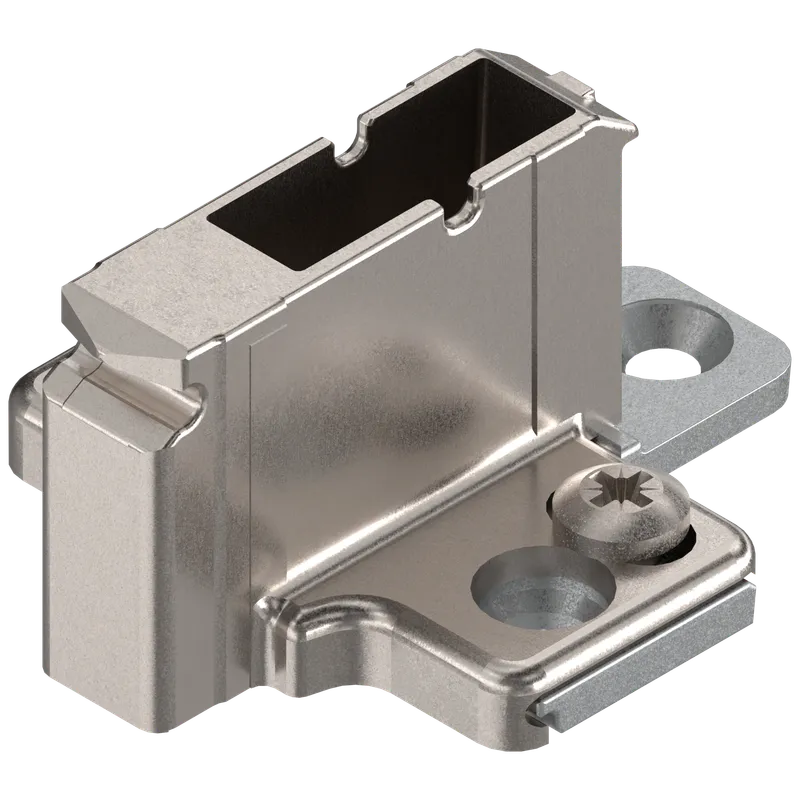 CLIP Plăcuţă de montaj, în cruce, 18 mm, Zinc, destinat înșurubării pentru euroșuruburi