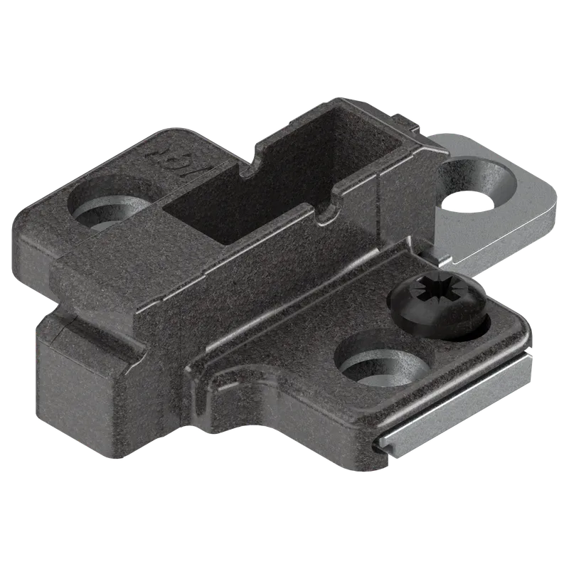 CLIP Plăcuţă de montaj, în cruce, 6 mm, Zinc, destinat înșurubării pentru euroșuruburi — imaginea 3