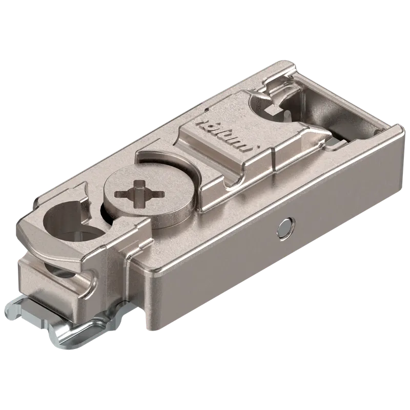 CLIP Plăcuţă de montaj, dreaptă, 3 mm, Zinc, destinat înșurubării pentru șuruburi pentru lemn, reglaj pe înălţime: Excentric