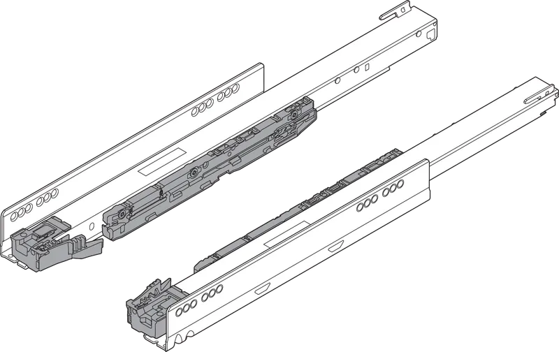 Şina de corp LEGRABOX BLUMOTION int./potrivit pentru TOB/potrivit pentru SERVO-DRIVE, Extragere totală — imaginea 2