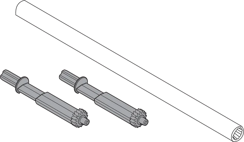 Arbore pentru sincronizarea TIP-ON (+Pinion), Lungime=1089 mm, MOVENTO / TANDEM / Opritor pentru poliţă, pentru debitat — imaginea 2