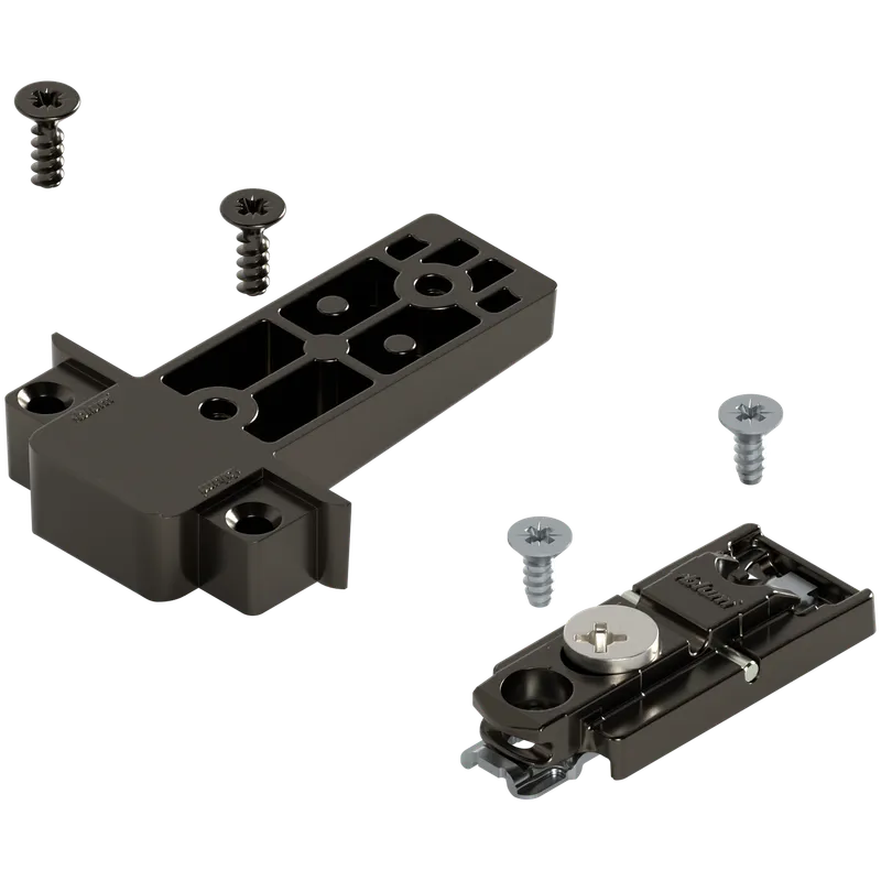 CLIP Plăcuţă de montaj, dreaptă, 0 mm, Zinc, pentru înșurubare, reglaj pe înălţime: Excentric, pentru rame de aluminiu înguste — imaginea 2