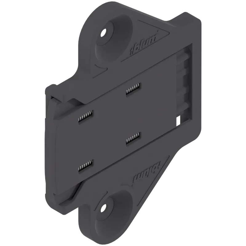 Distanţier Blum cu arc, în cruce, cu nas opritor, Fantă front 3 mm, cu şurub